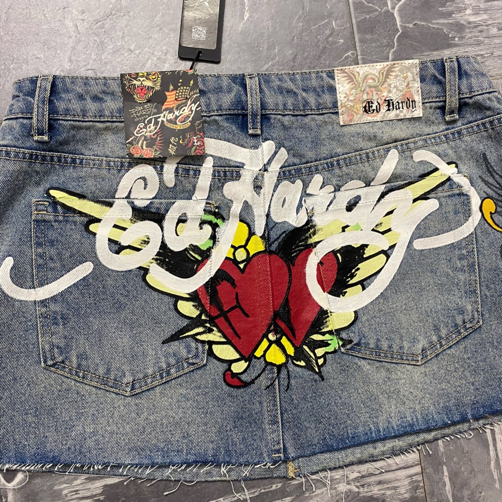 Denim Ed Hardy Mini skirt